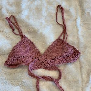 She Made Me crochet wrap bikini top
